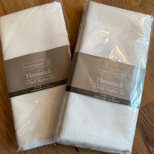 HomeTrends White Hemstitch Napkins Set of 2 packs New 17”x17”